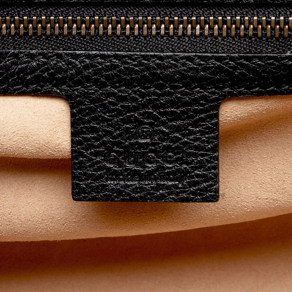 Gucci Leather Crystal Butterfly Linea Totem Top Handle