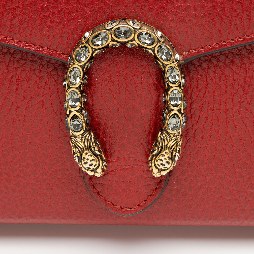 Gucci Leather Crystal Dionysus Chain Wallet (SHF-npRmI3)
