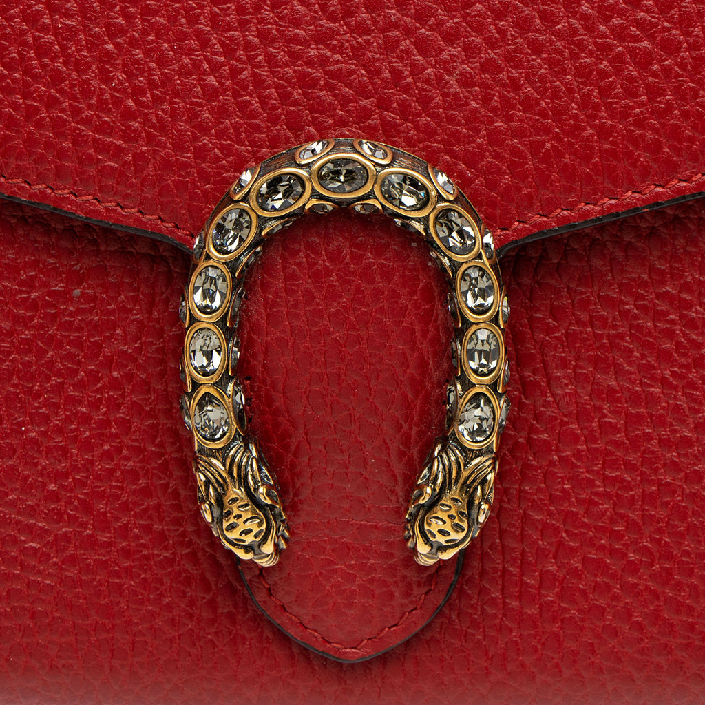 Gucci Leather Crystal Dionysus Chain Wallet