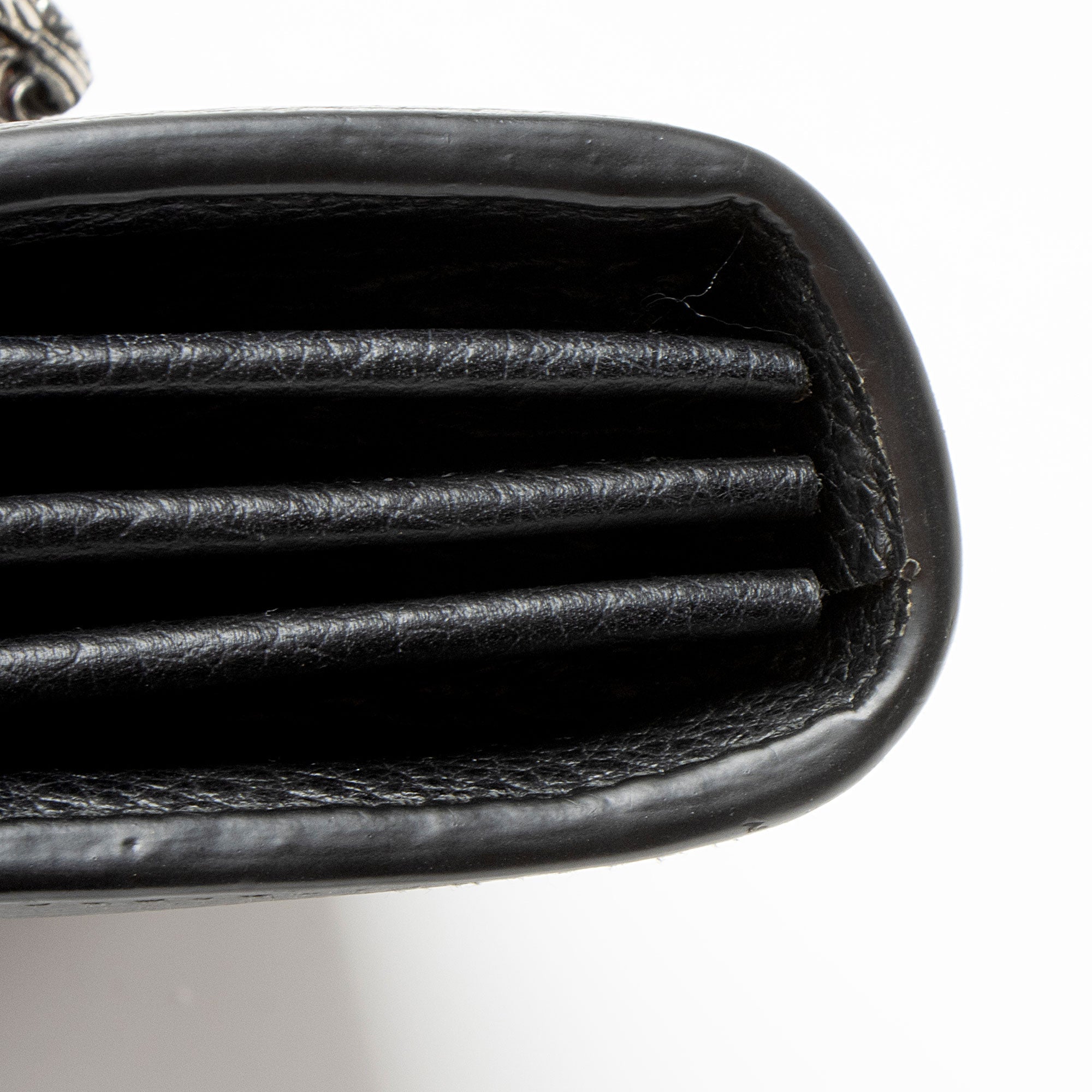 Gucci Leather Crystal Dionysus Chain Wallet