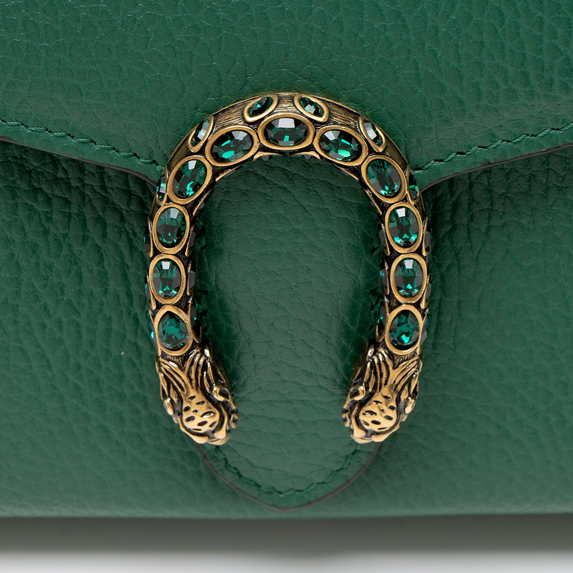 Gucci Leather Crystal Dionysus Chain Wallet