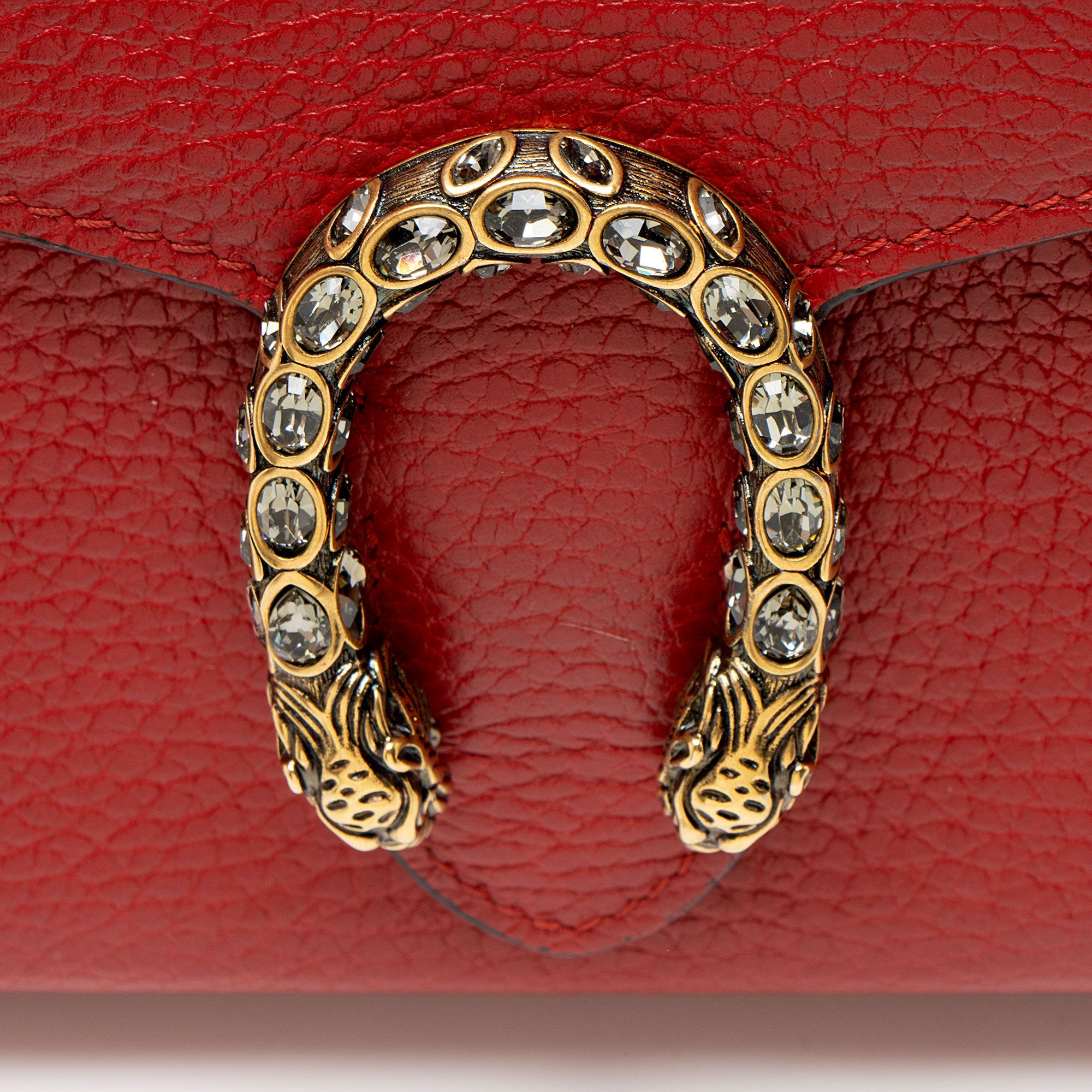 Gucci Leather Crystal Dionysus Chain Wallet