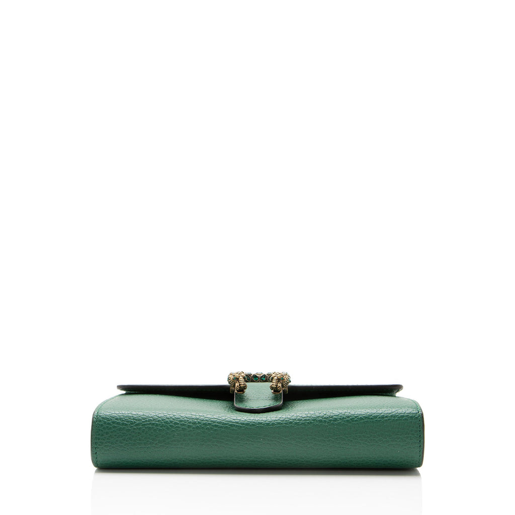 Gucci Leather Crystal Dionysus Chain Wallet