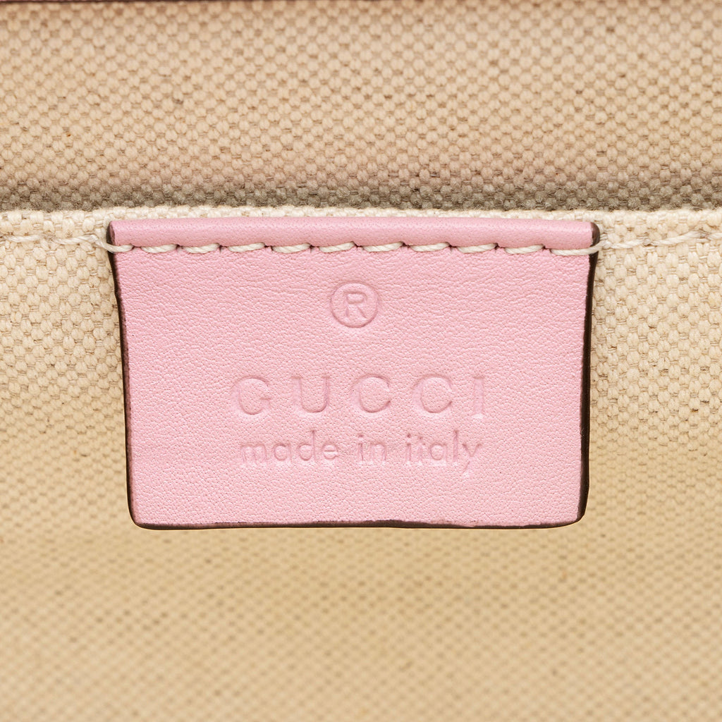 Gucci Leather Embroidered Bamboo Dionysus Medium Top Handle