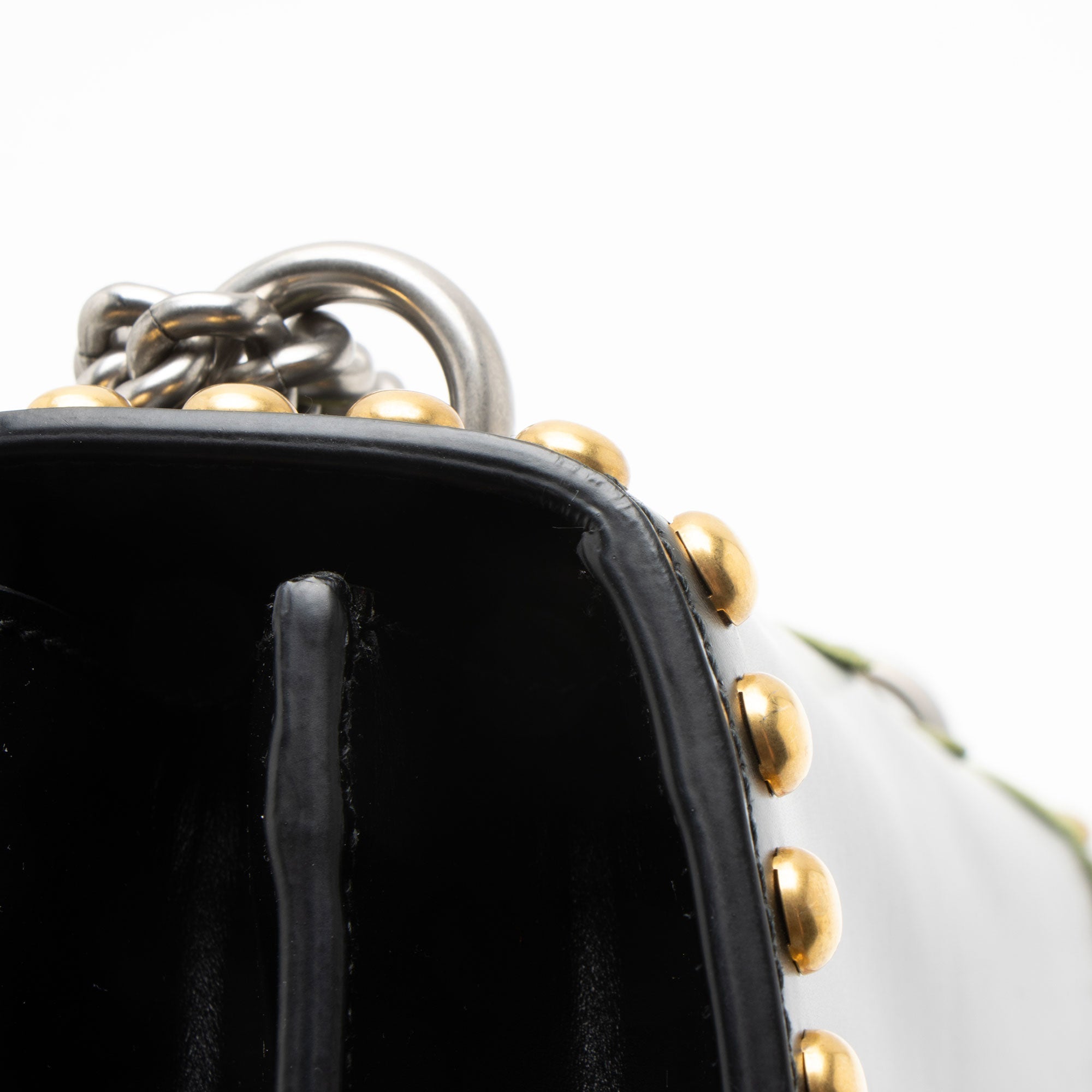 Gucci Leather Embroidered Studded Blind for Love Dionysus Small Shoulder Bag