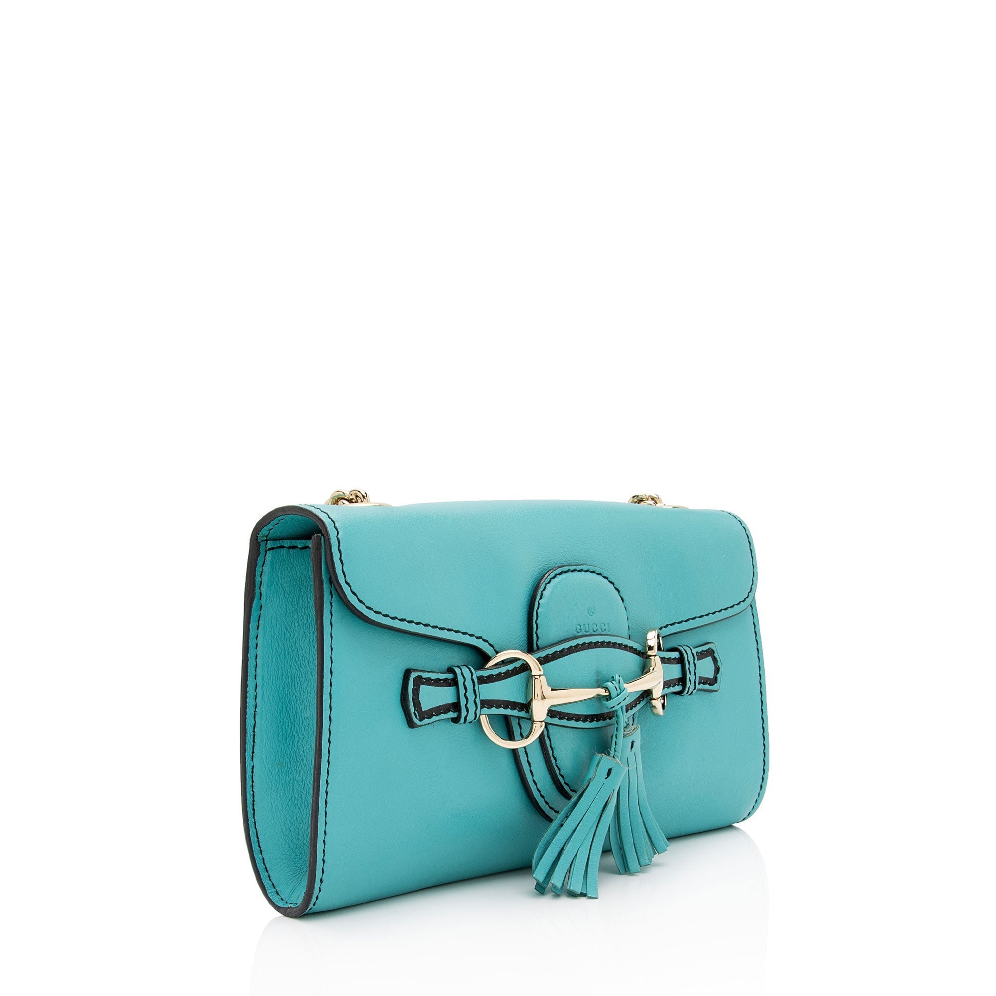 Gucci Leather Emily Small Chain Shoulder Bag (SHF-C1Ky8i)