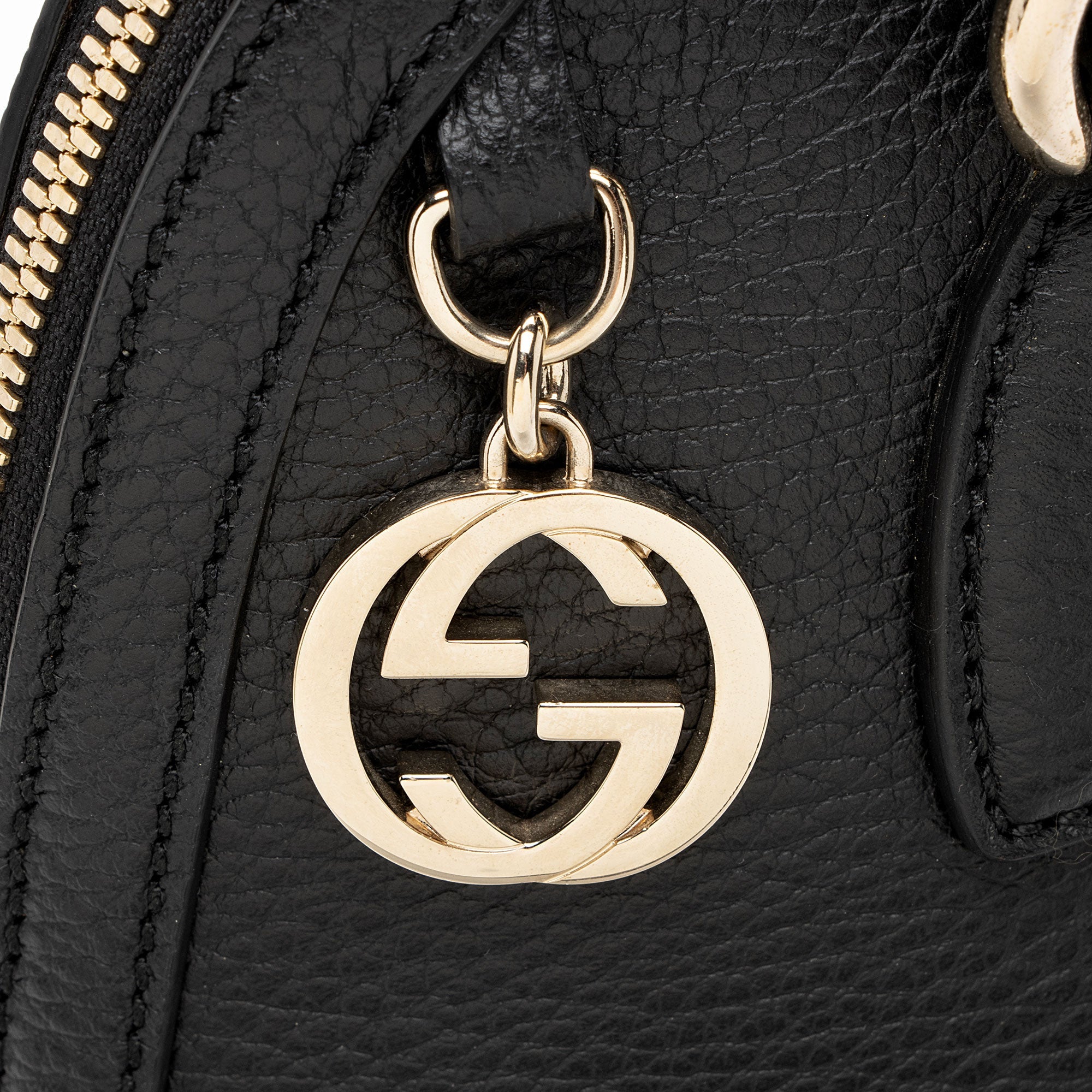 Gucci Leather GG Charm Dome Medium Satchel