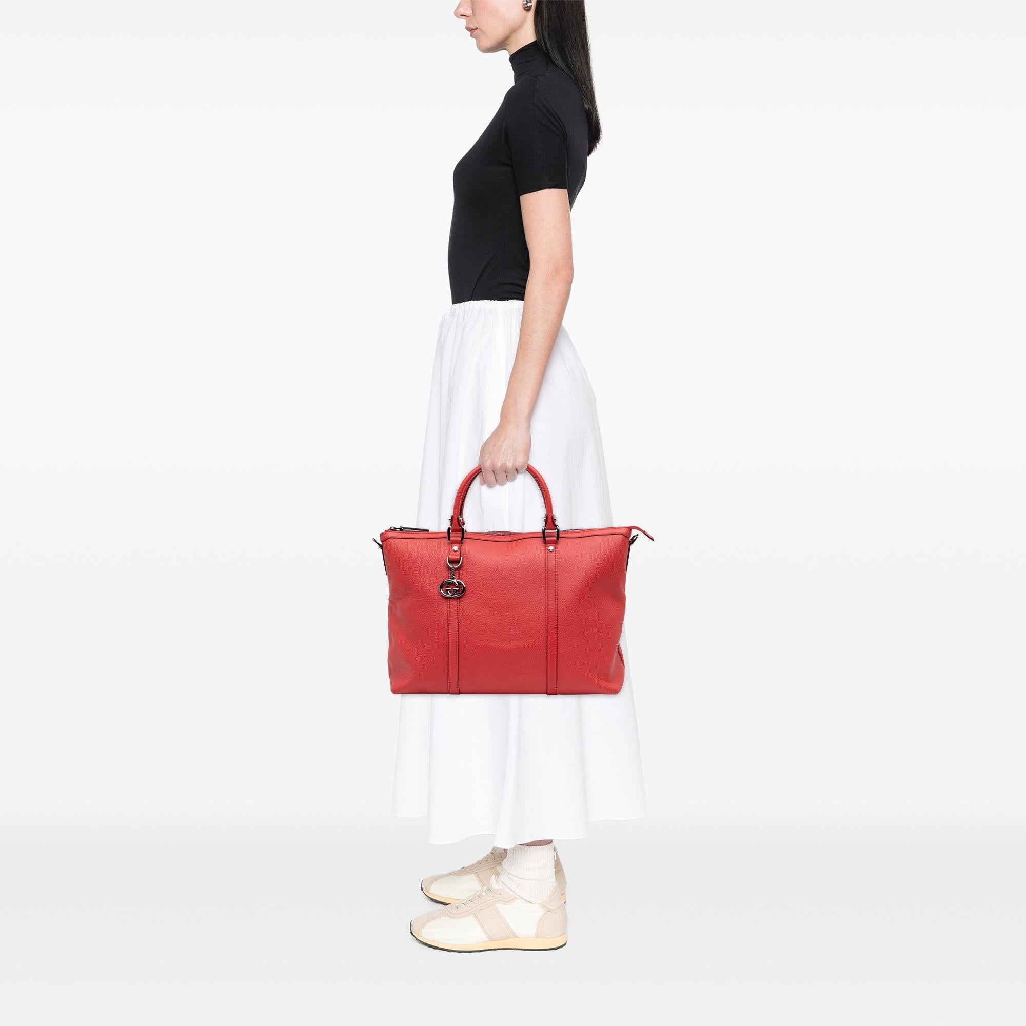 Gucci Leather GG Charm Satchel