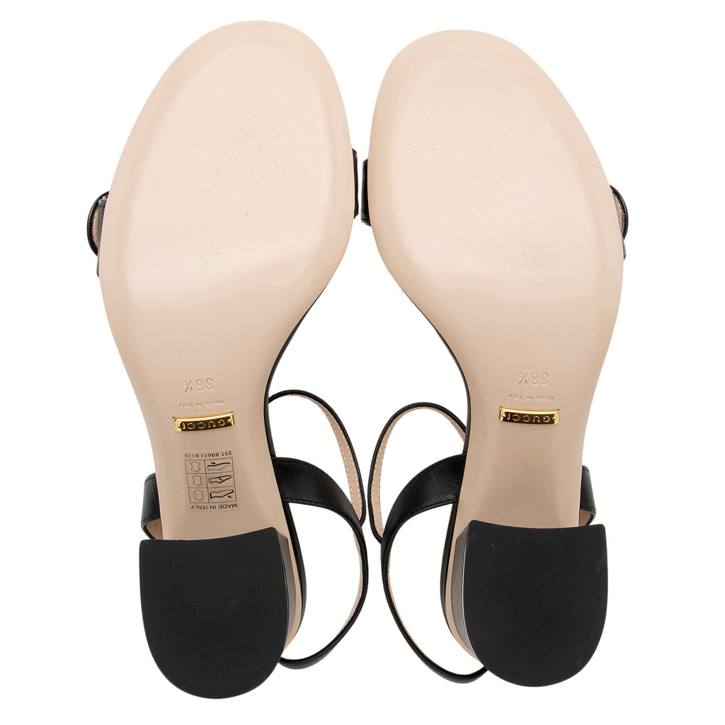 Gucci Leather GG Marmont Sandals - Size 8.5 / 38.5