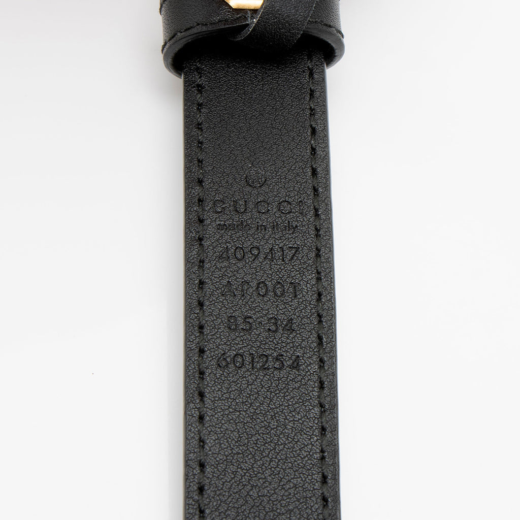 Gucci Leather GG Marmont Slim Belt - Size 34 / 85