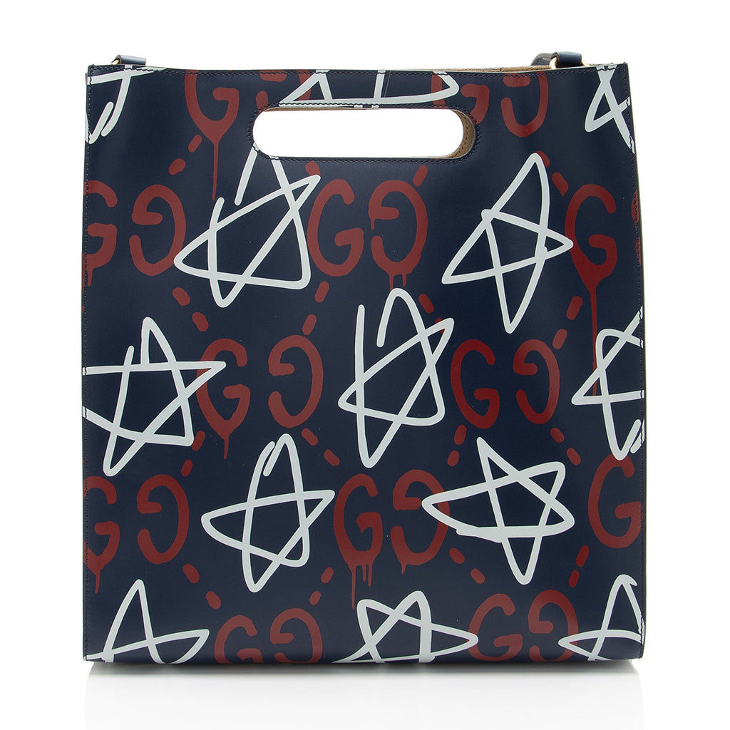Gucci Leather Ghost Medium Tote