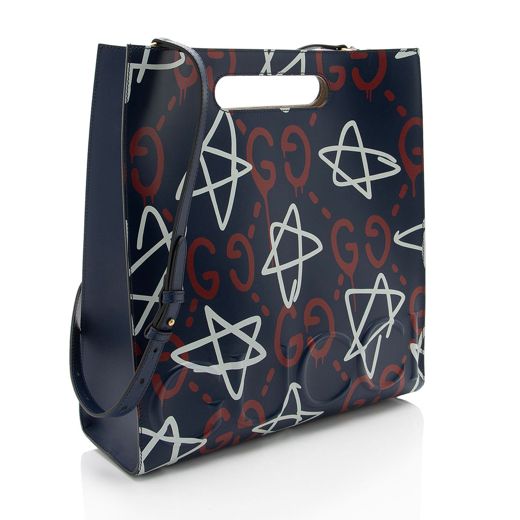 Gucci Leather Ghost Medium Tote