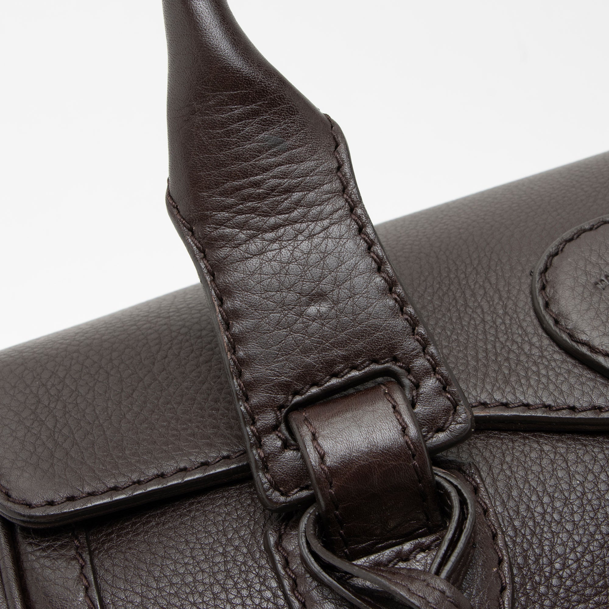 Gucci Leather Heritage Web Buckle Boston Bag
