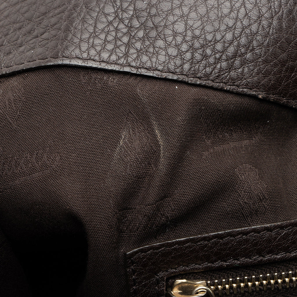 Gucci Leather Heritage Web Buckle Medium Satchel