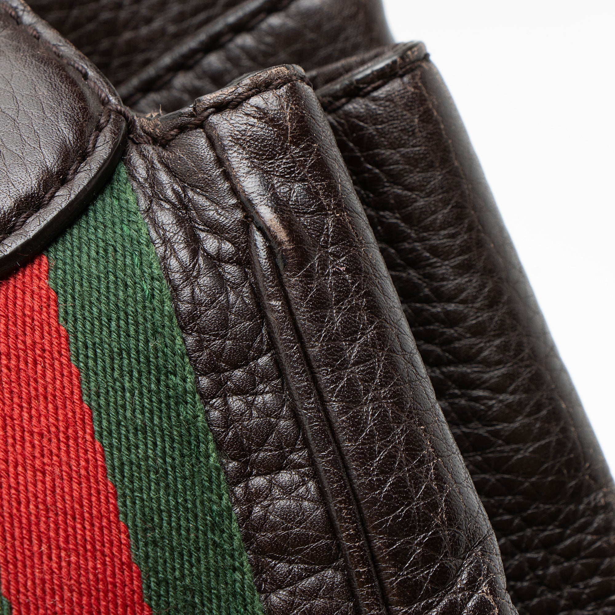 Gucci Leather Heritage Web Buckle Medium Satchel
