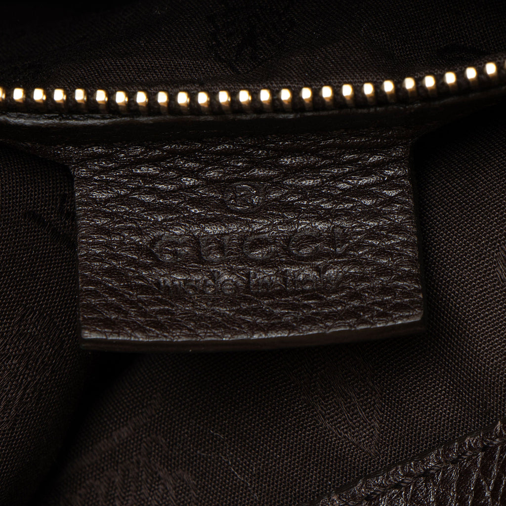 Gucci Leather Heritage Web Buckle Medium Satchel