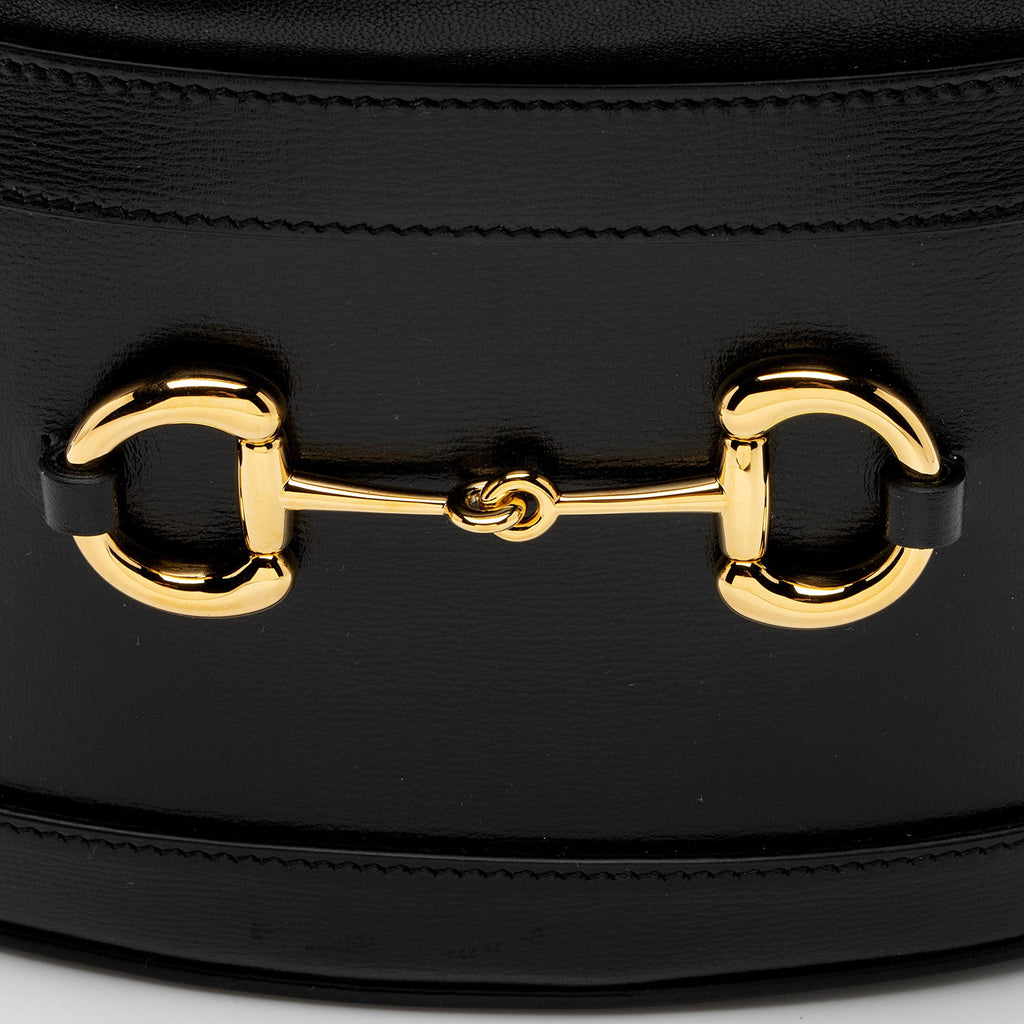 Gucci Leather Horsebit 1955 Drawstring Bucket Bag (SHF-gQJSRI)