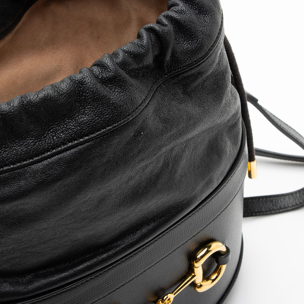 Gucci Leather Horsebit 1955 Drawstring Bucket Bag