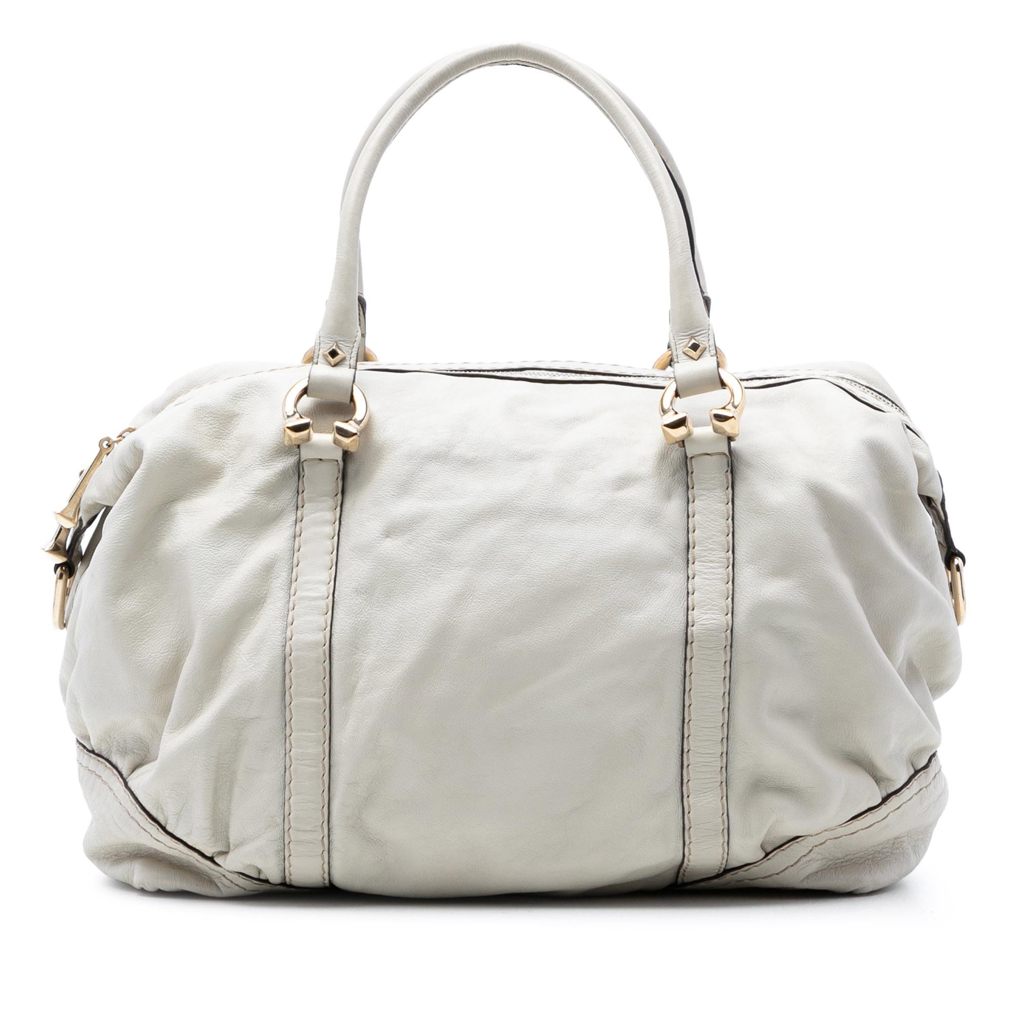 Gucci Leather Horsebit Nail Boston Bag