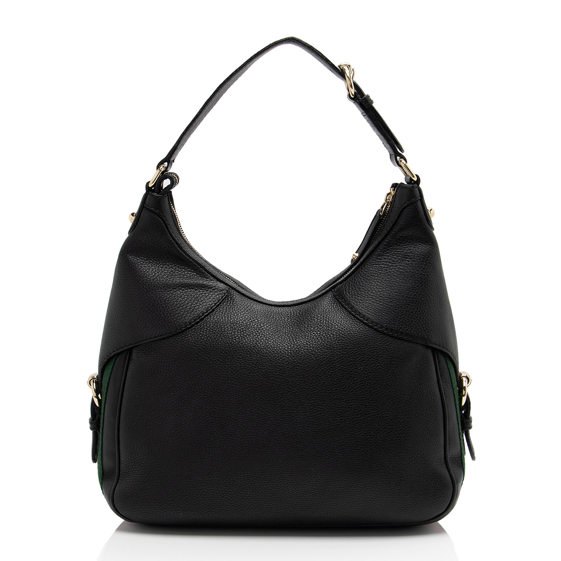 Gucci Leather Web Heritage Horsebit Large Hobo (SHF-yRvuke)