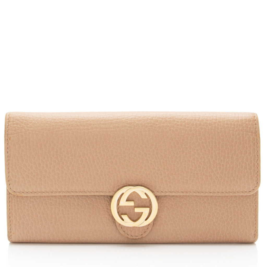 Gucci Leather Interlocking G Continental Wallet