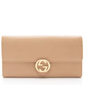 Gucci Leather Interlocking G Continental Wallet