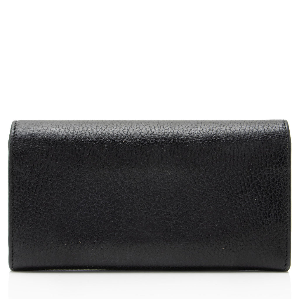 Gucci Leather Interlocking G Continental Wallet