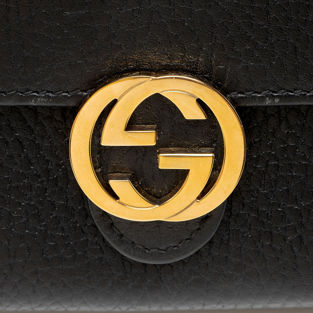 Gucci Leather Interlocking G Continental Wallet
