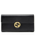 Gucci Leather Interlocking G Continental Wallet