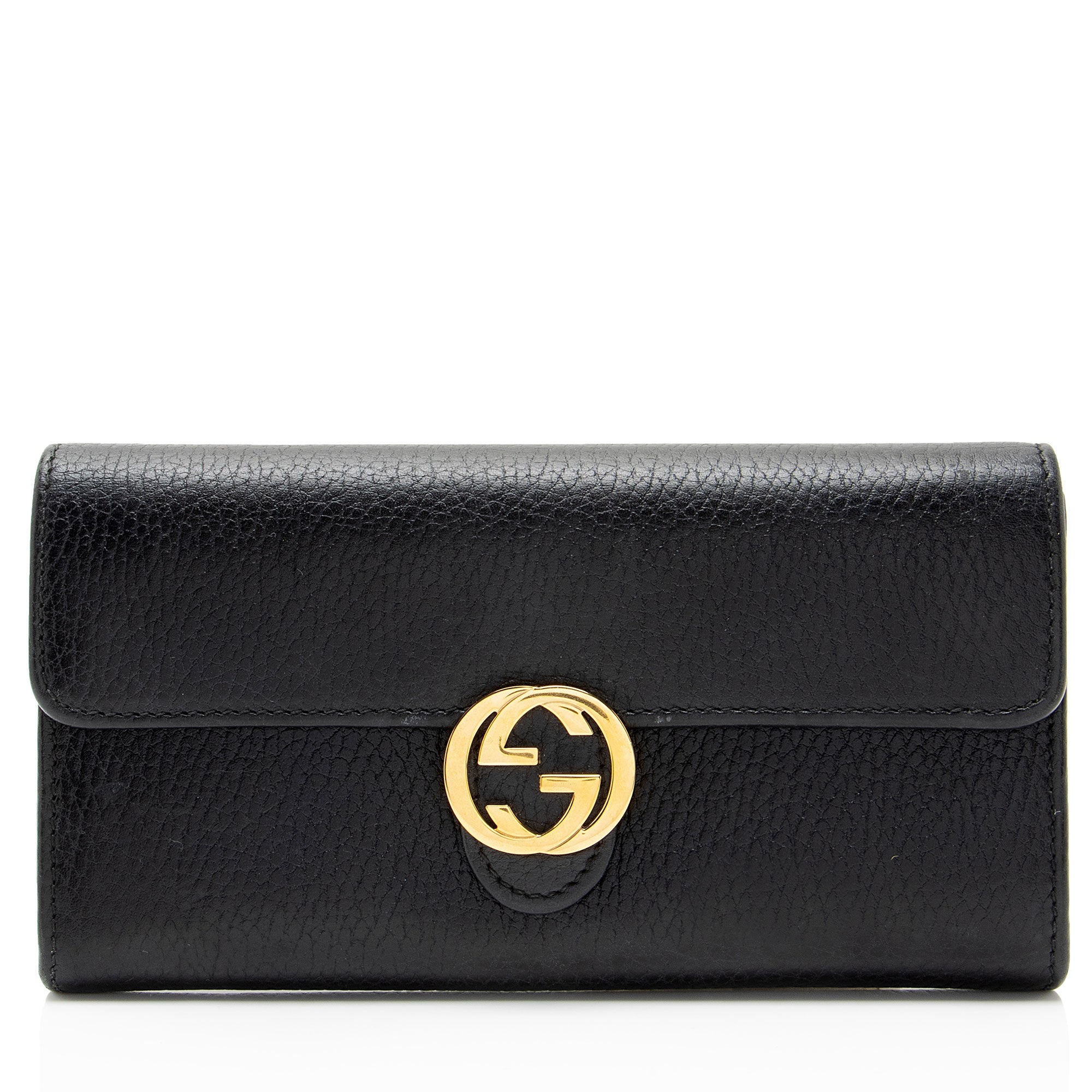 Gucci Leather Interlocking G Continental Wallet