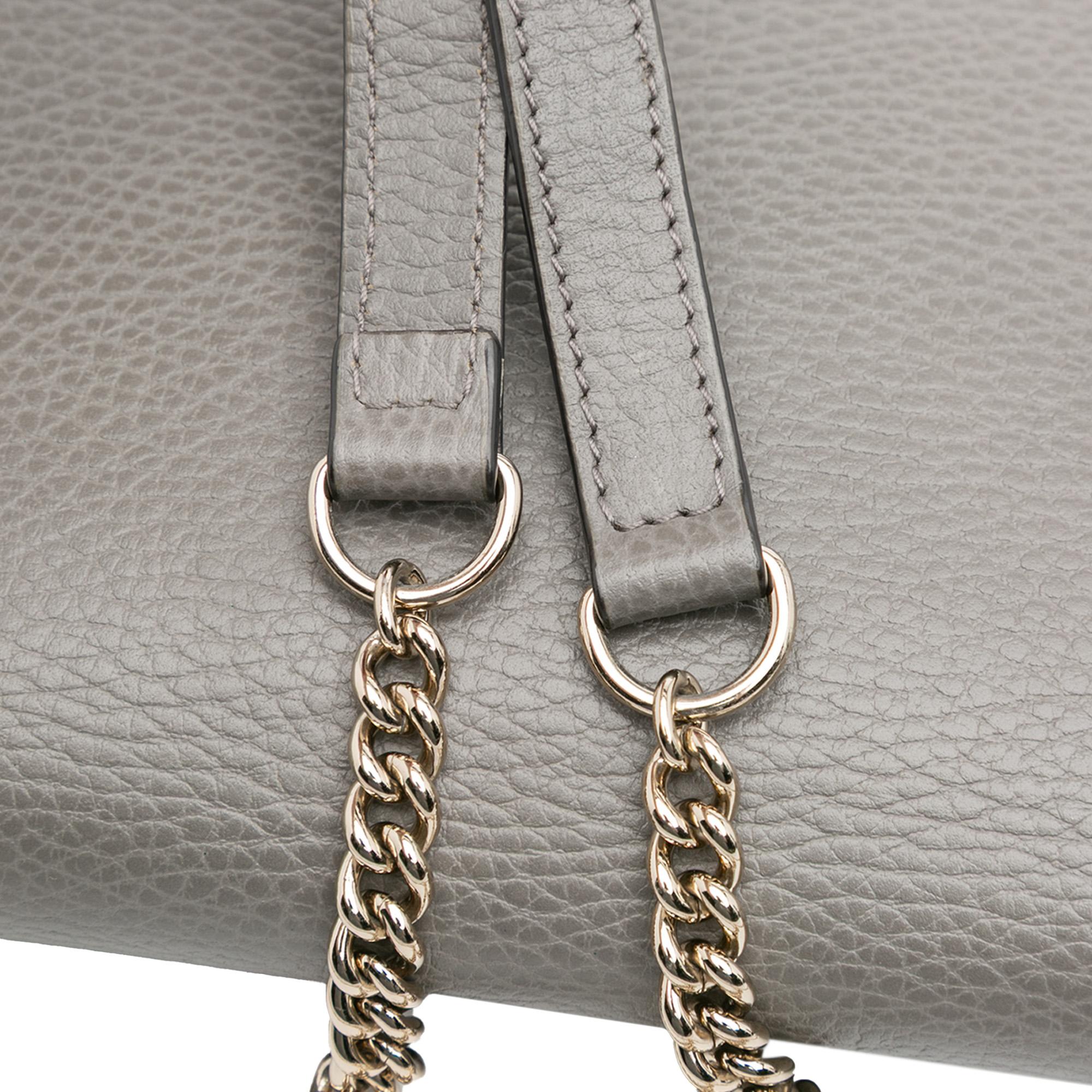 Gucci Leather Interlocking G Dollar Wallet on Chain