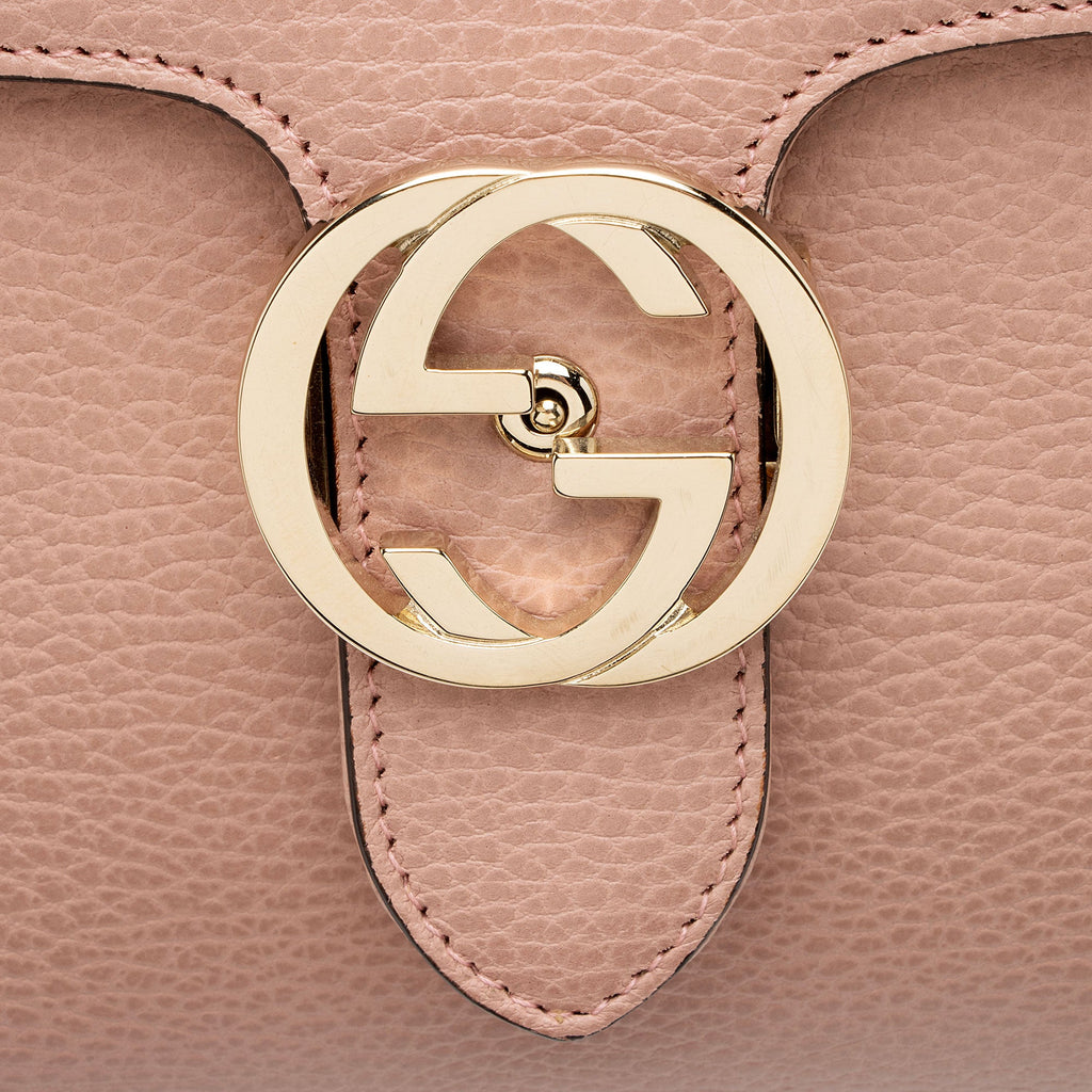 Gucci Leather Interlocking G Medium Top Handle