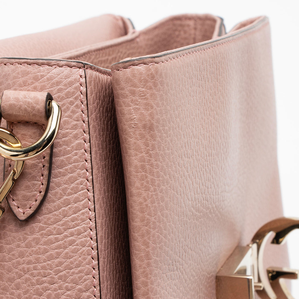 Gucci Leather Interlocking G Small Top Handle