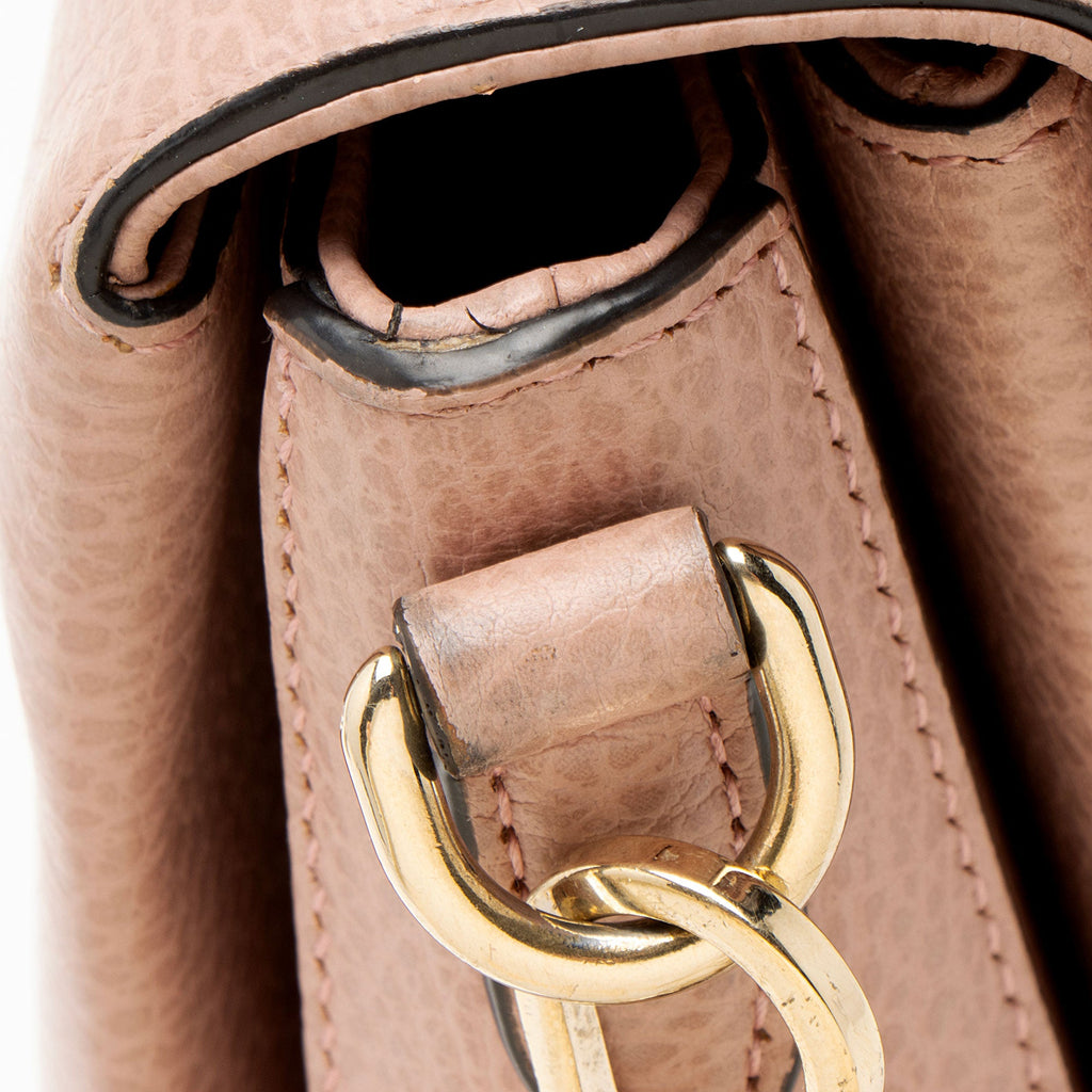 Gucci Leather Interlocking G Small Top Handle