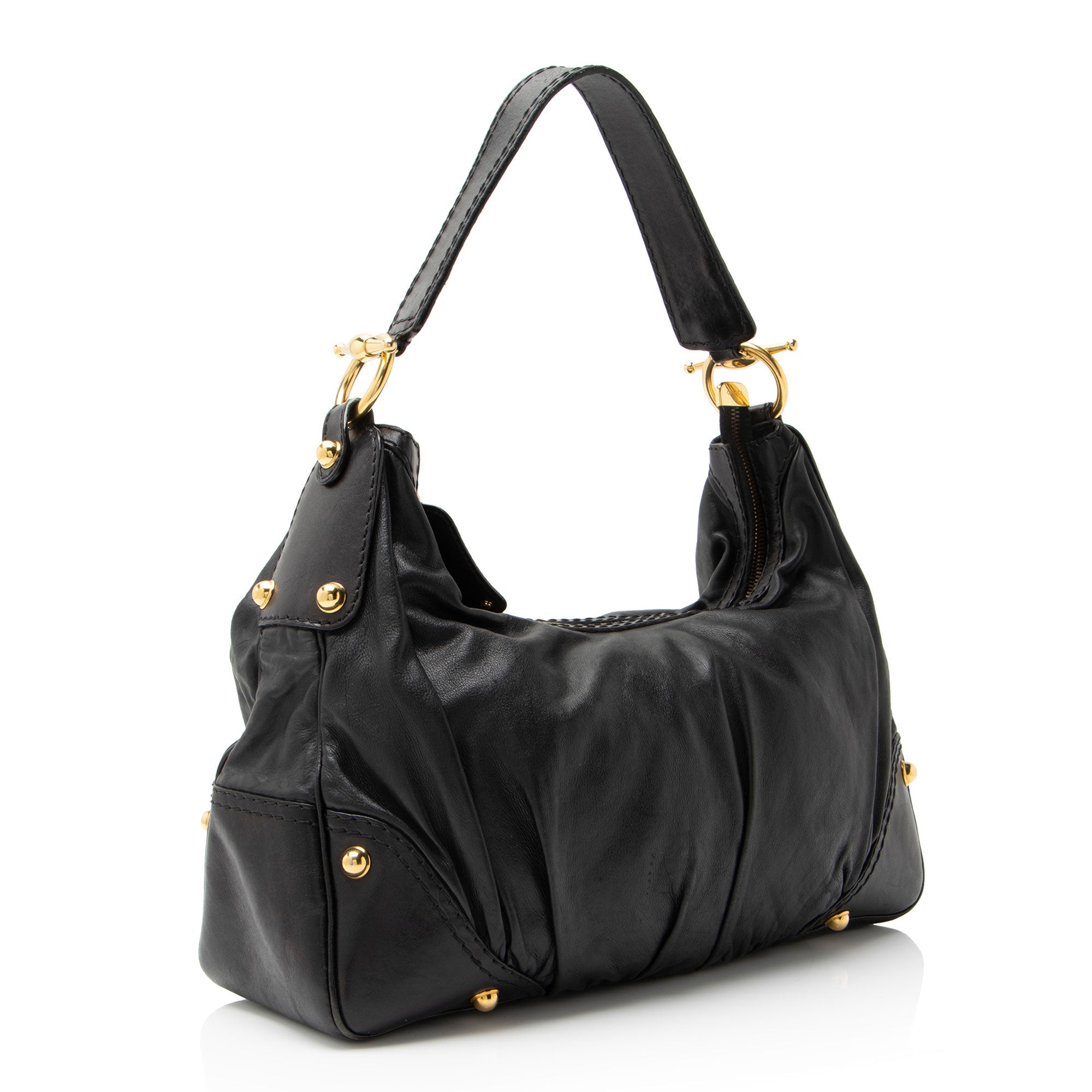 Gucci Leather Jockey Medium Hobo