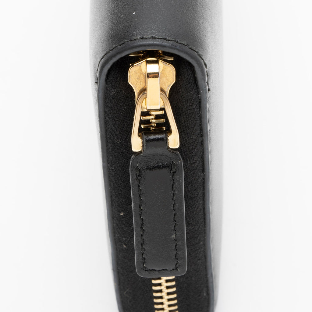 Gucci Leather Logo Print Zip Around Wallet
