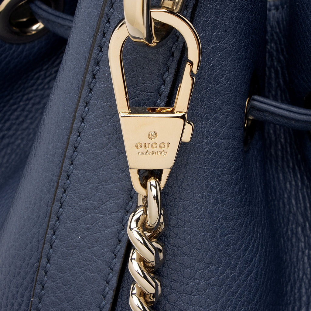 Gucci Leather Miss Bamboo Bucket Bag