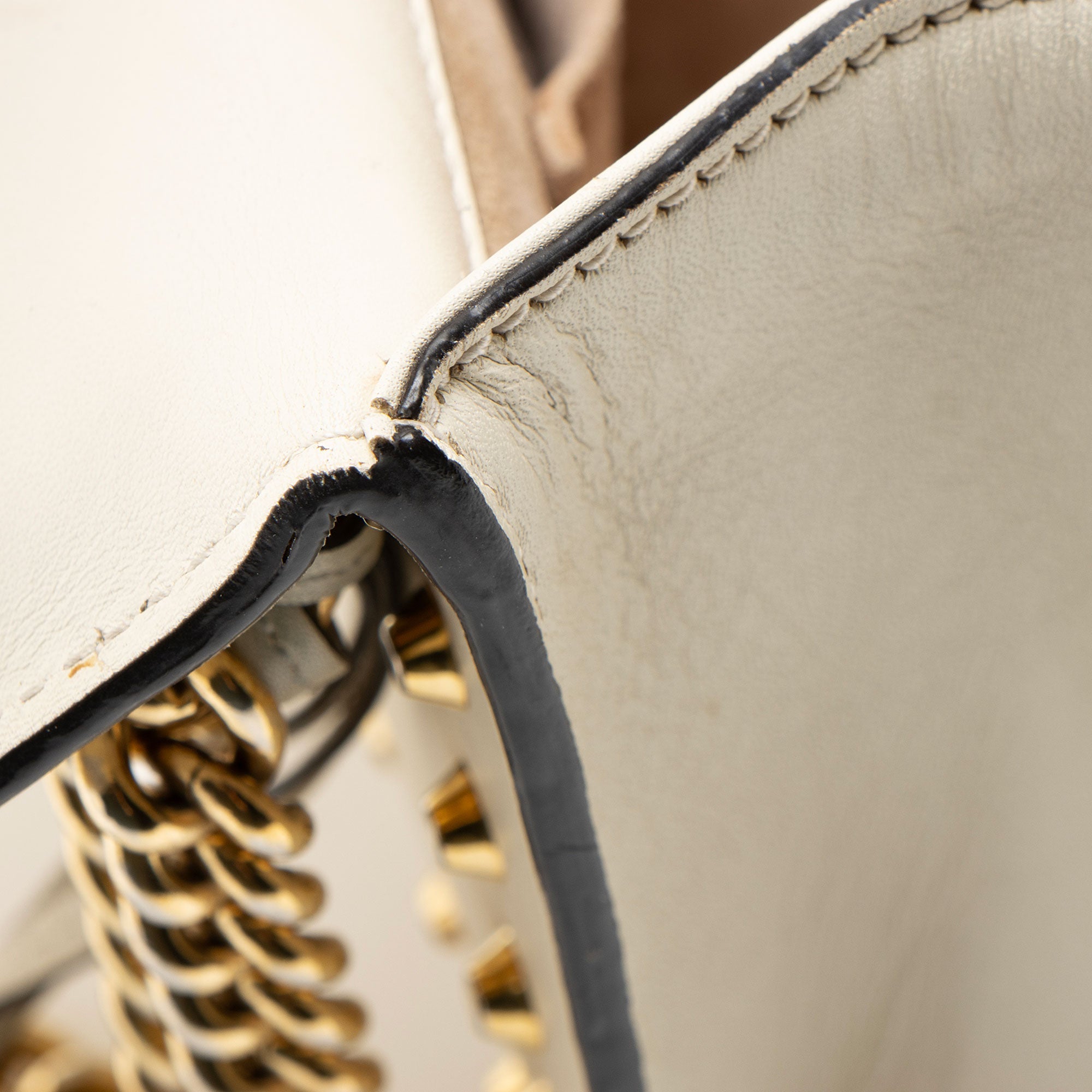 Gucci Leather Pearl Stud Padlock Small Shoulder Bag