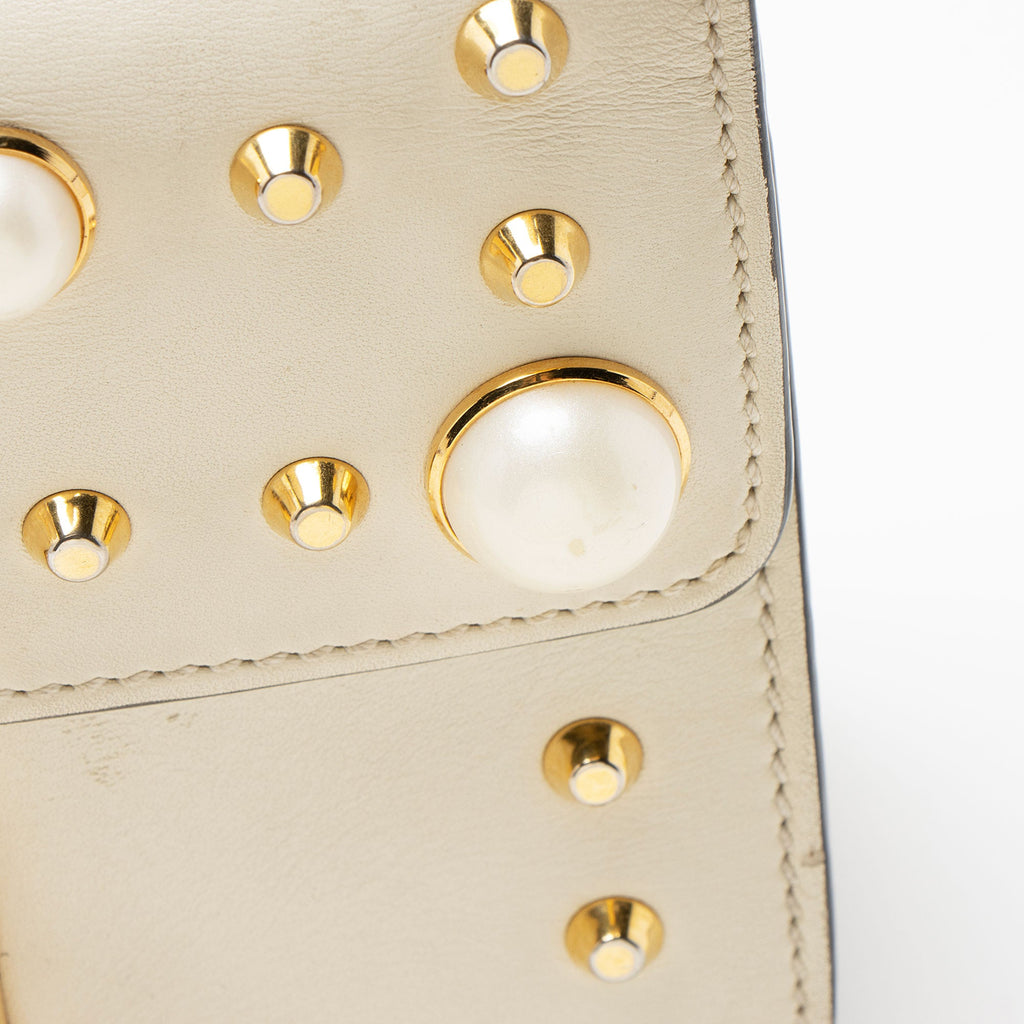 Gucci Leather Pearl Stud Padlock Small Shoulder Bag