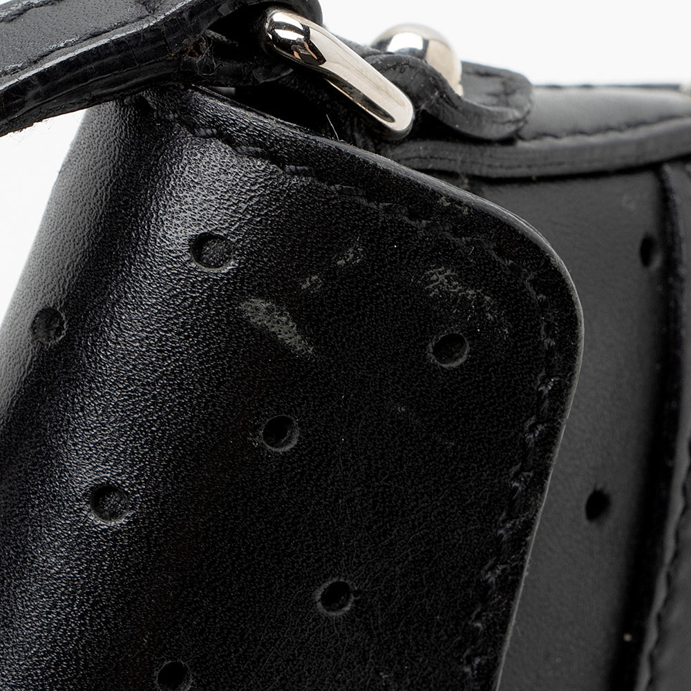 Gucci Leather Perforated Reins Pochette (SHF-17357)