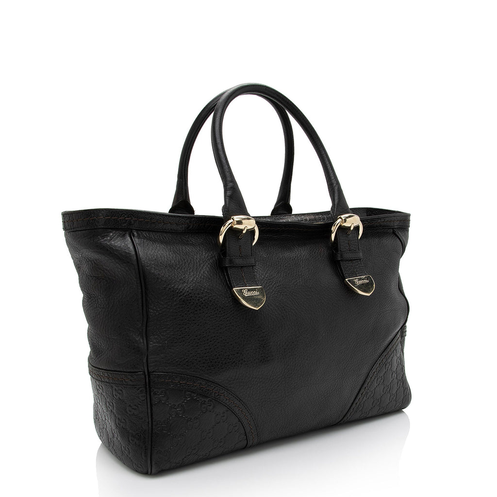Gucci Leather Signoria Medium Tote (SHF-i1L2KK)