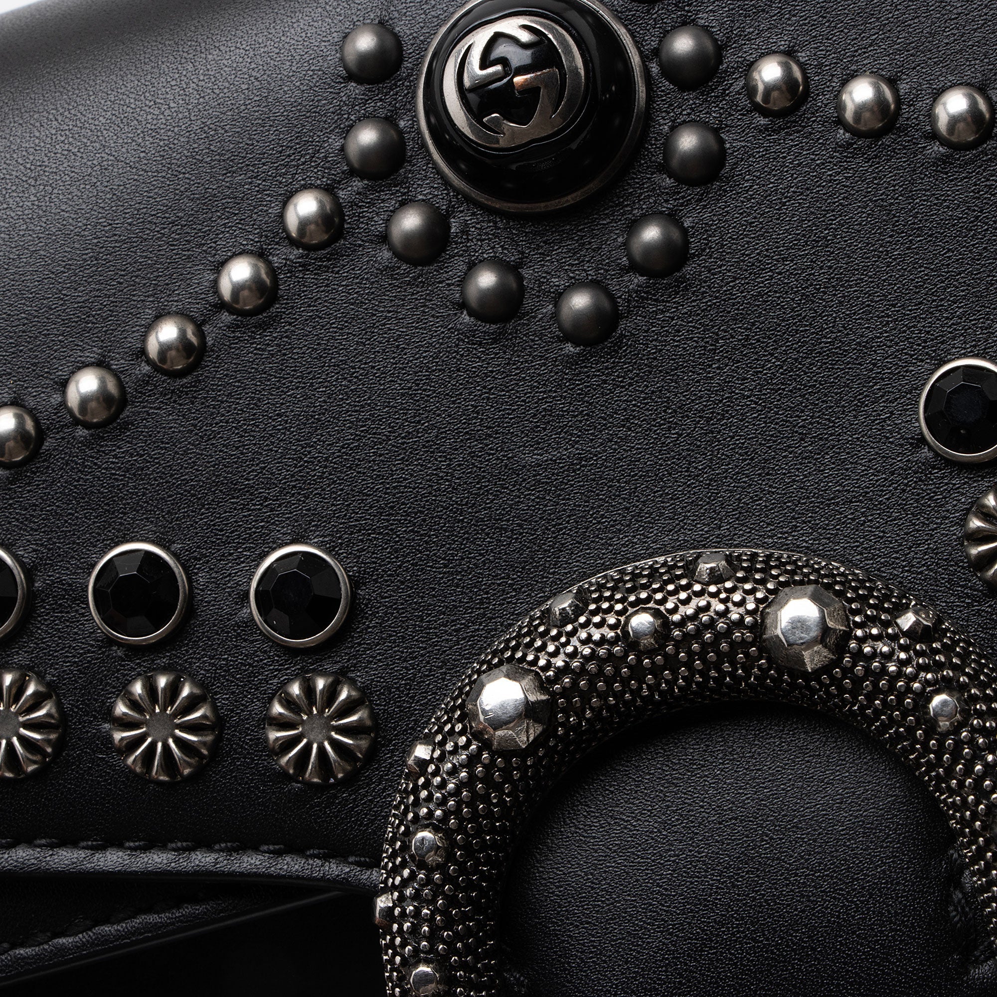 Gucci Leather Studded Dionysus Medium Shoulder Bag