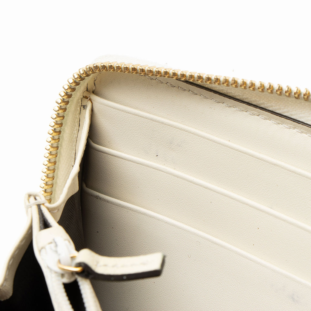 Gucci Leather Sylvie Zip Around Wallet