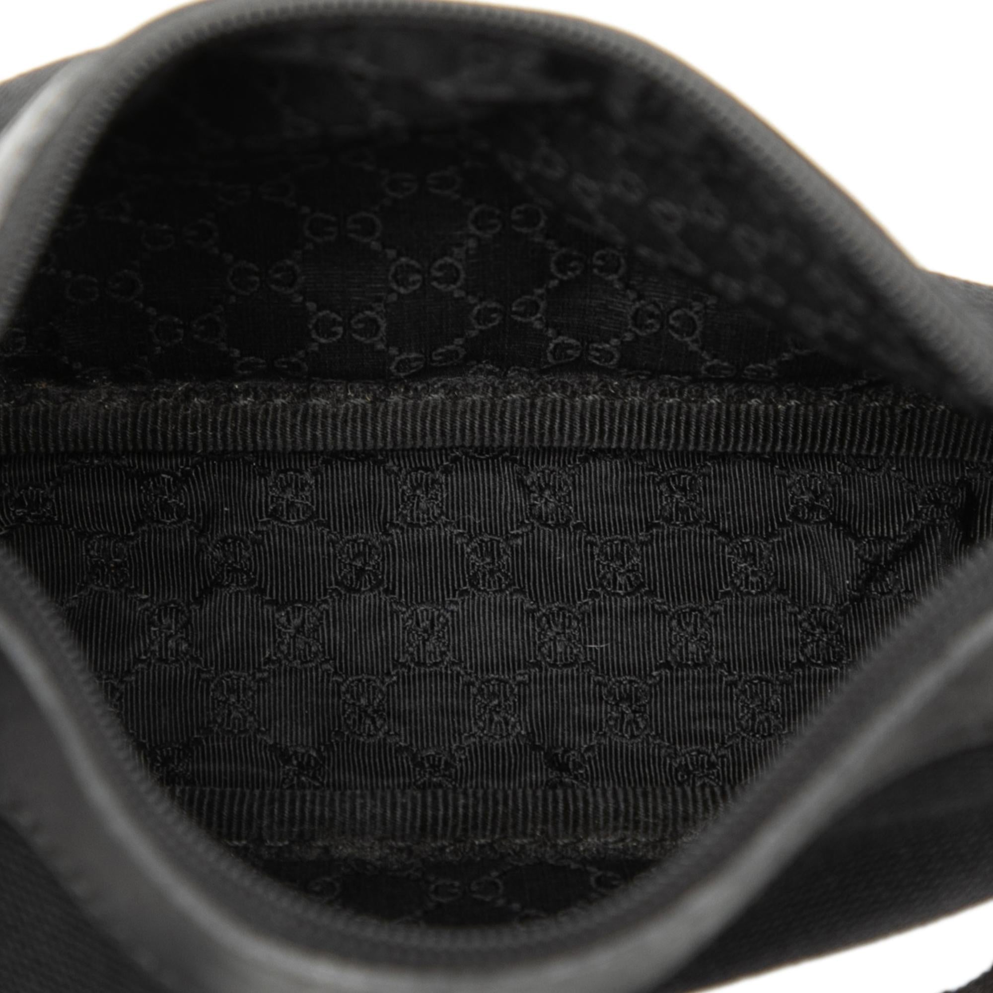 Gucci Leather Trimmed Canvas Shoulder Bag