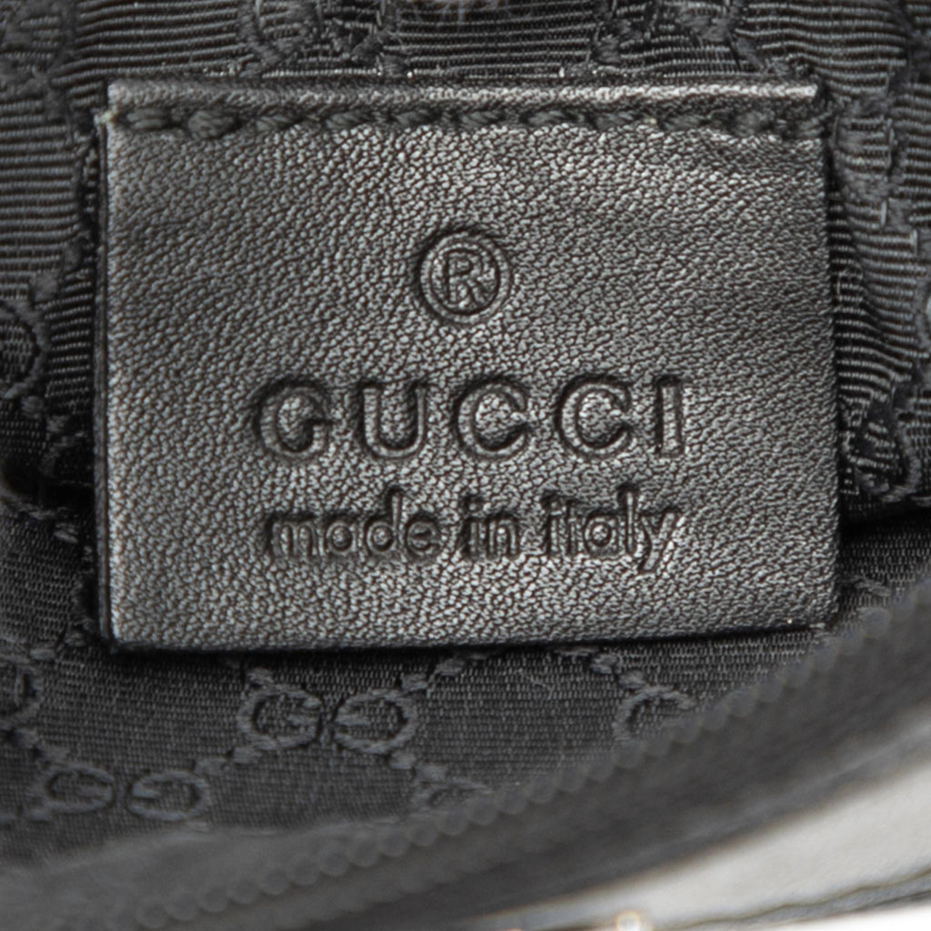 Gucci Leather Trimmed Canvas Shoulder Bag