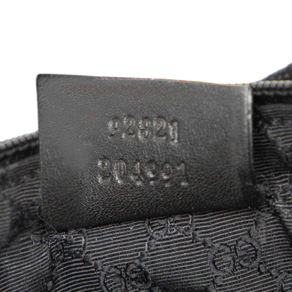 Gucci Leather Trimmed Canvas Shoulder Bag
