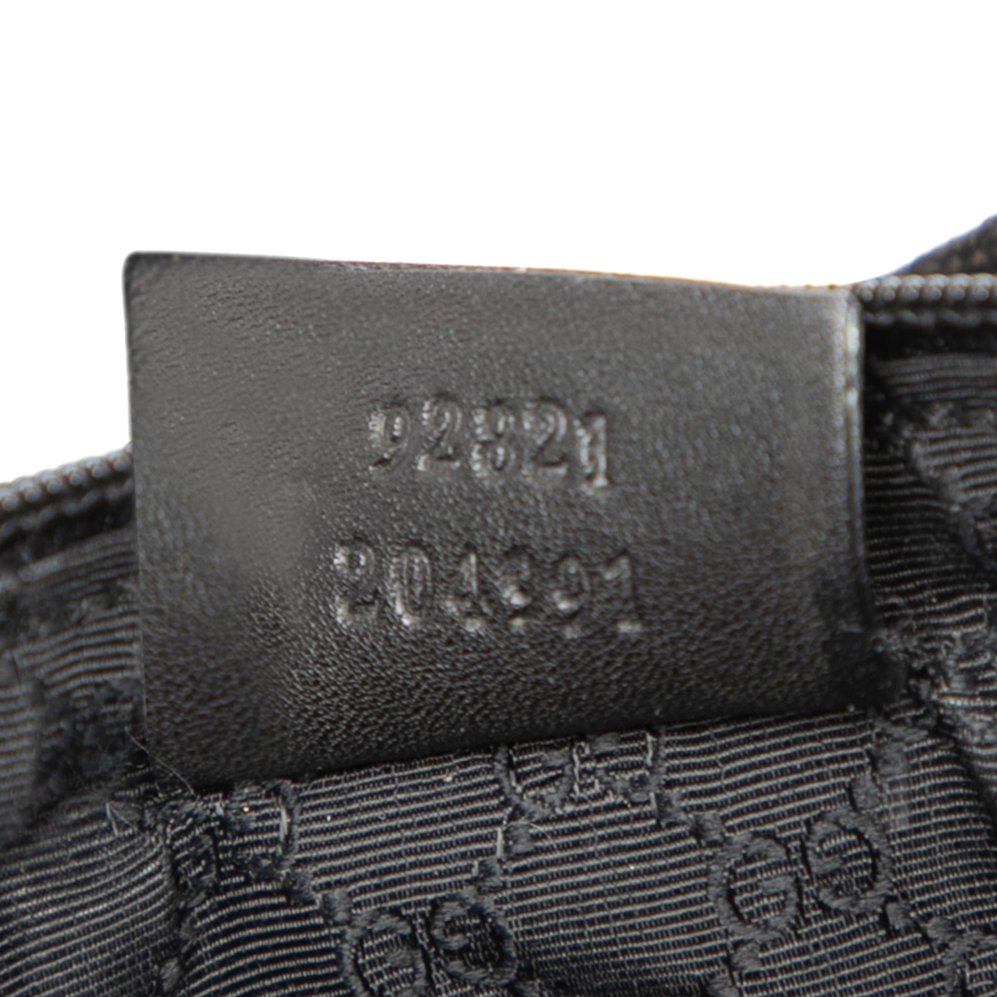 Gucci Leather Trimmed Canvas Shoulder Bag