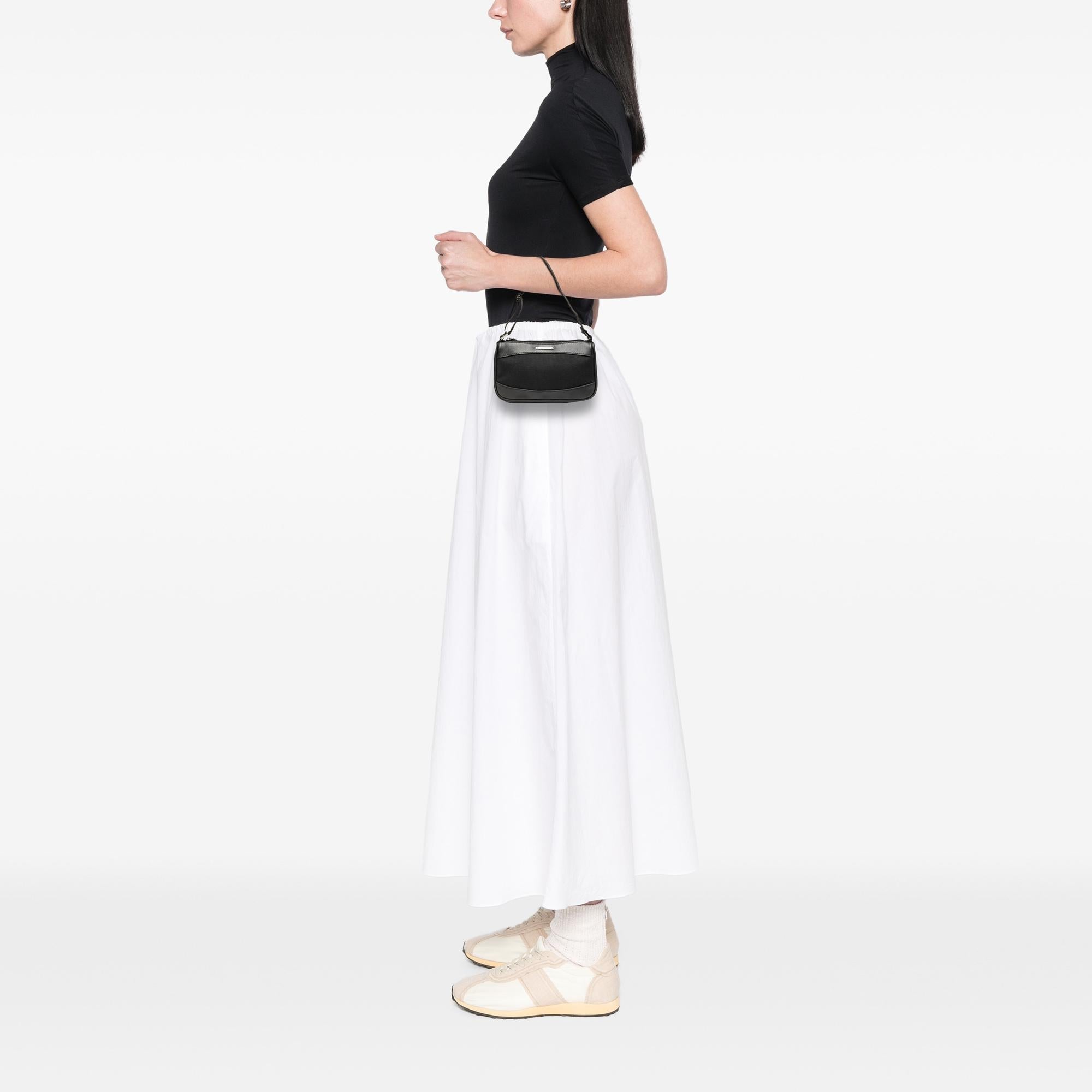 Gucci Leather Trimmed Canvas Shoulder Bag