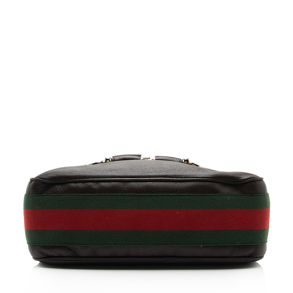 Gucci Leather Web Heritage Horsebit Large Hobo (SHF-mg2vZO)