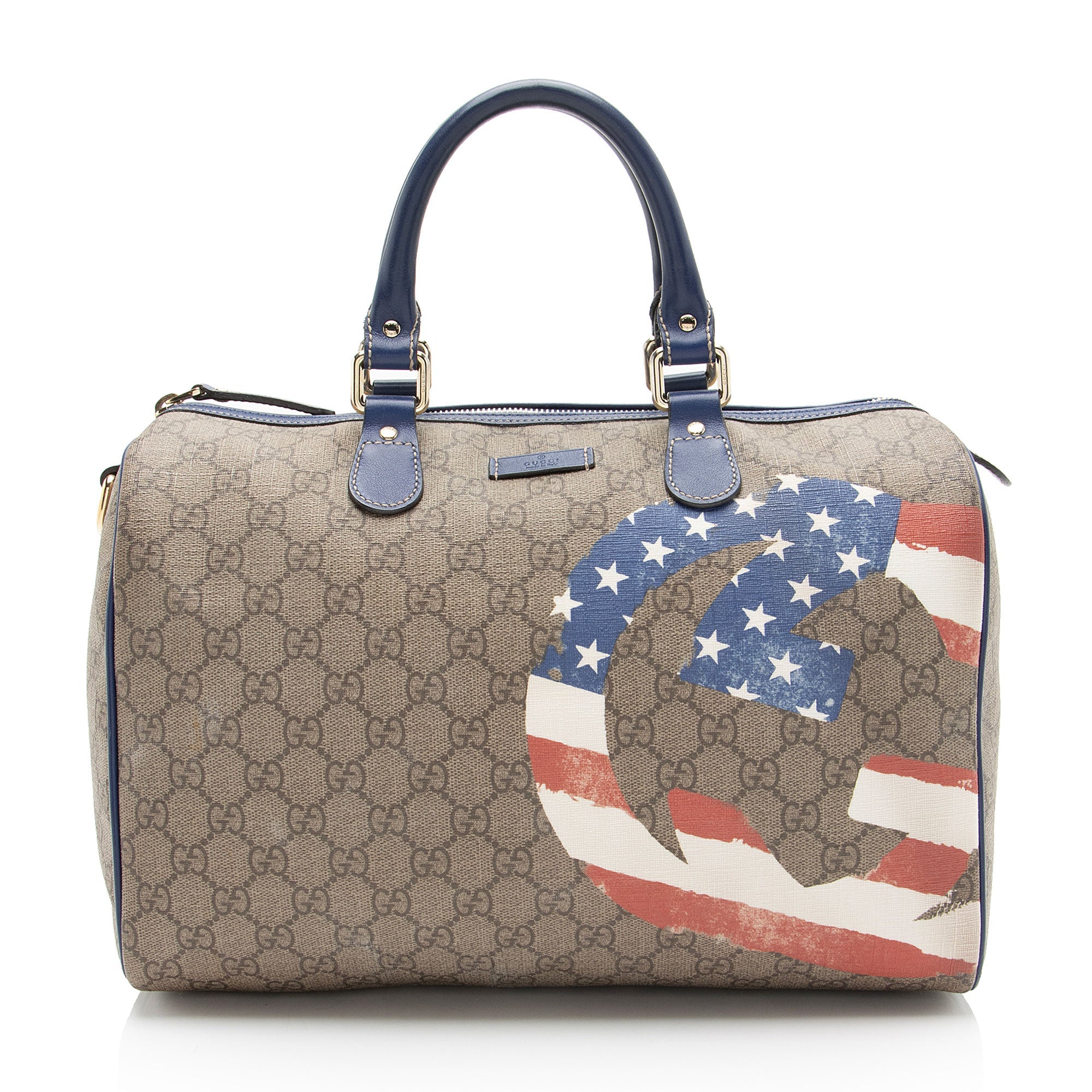 Gucci Limited Edition GG Supreme Unicef America Flag Boston Bag